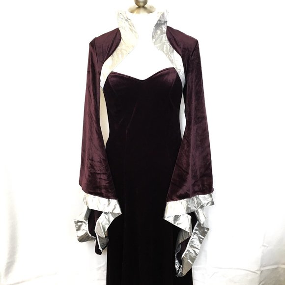 Renaissance Medieval Gothic Plum Velvet Maxi Dress Costume Cinema Secrets EUC - Picture 4 of 12